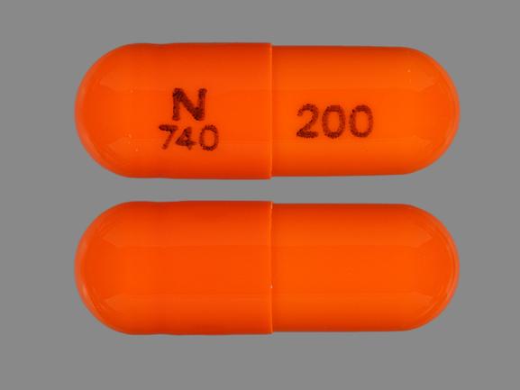 Pill N 740 200 Orange Capsule-shape is Mexiletine Hydrochloride