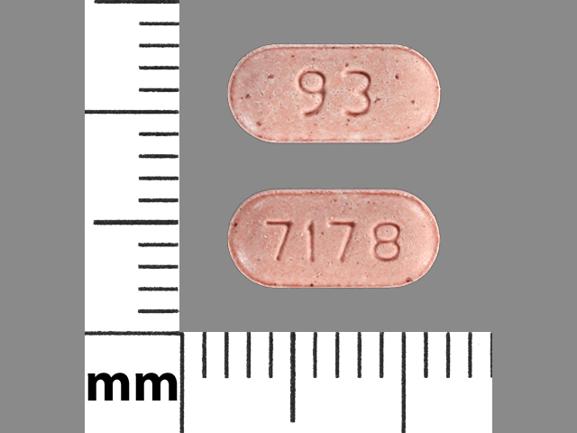 Pill 93 7178 Pink Elliptical/Oval is Nefazodone Hydrochloride