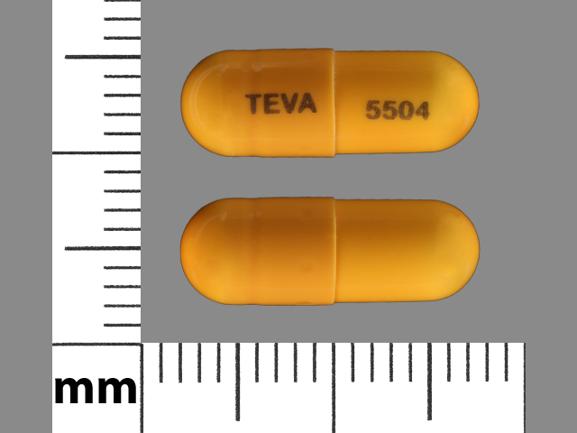 Pill TEVA 5504 is Fluoxetine Hydrochloride and Olanzapine 25 mg / 6 mg