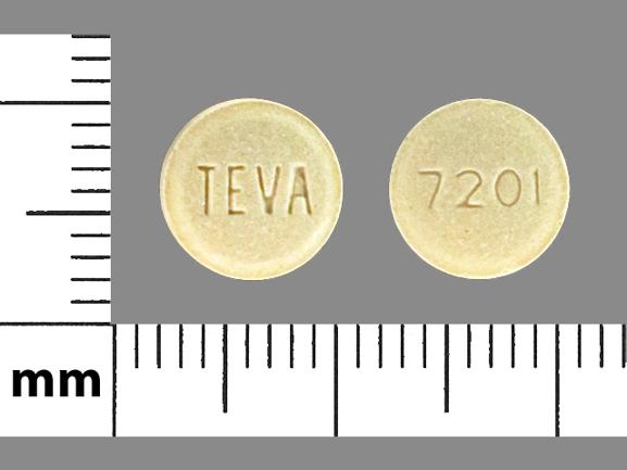 Pill TEVA 7201 is Pravastatin Sodium 20 mg