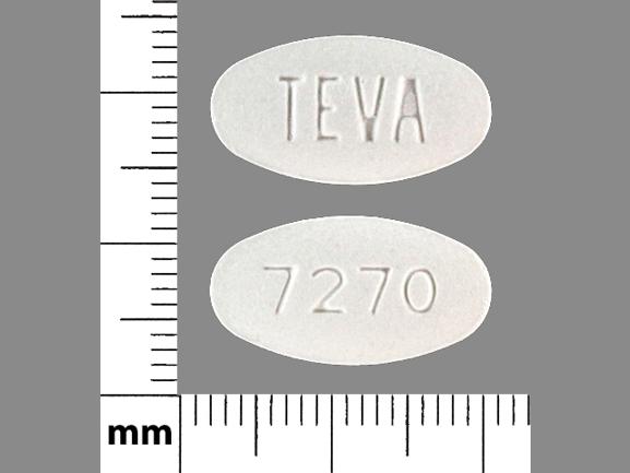 TEVA 7270 White Oval 18mm - Pill Identifier