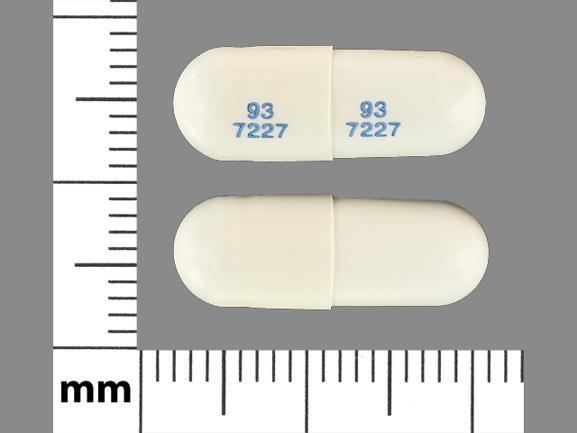 Pill 93 7227 93 7227 White Capsule/Oblong is Ribavirin