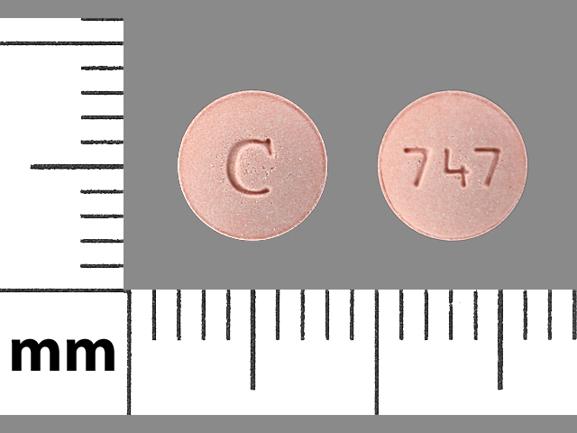 Pill C 747 Pink Round is Repaglinide