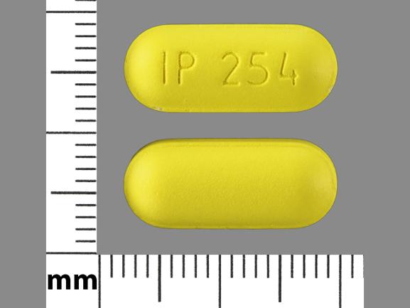 Pill IP 254 Yellow Capsule/Oblong is Ranitidine Hydrochloride