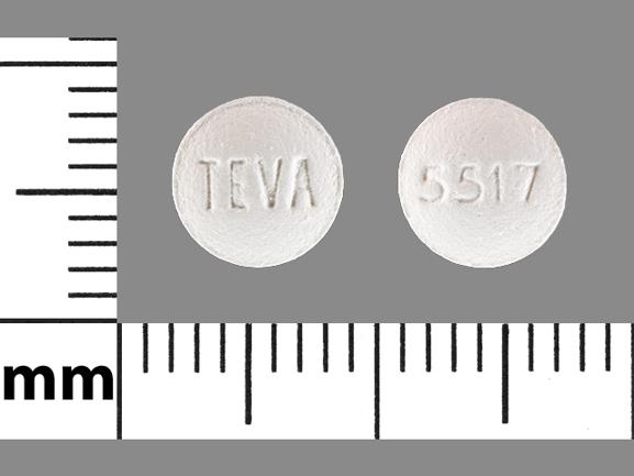 Pill TEVA 5517 White Round is Sildenafil Citrate