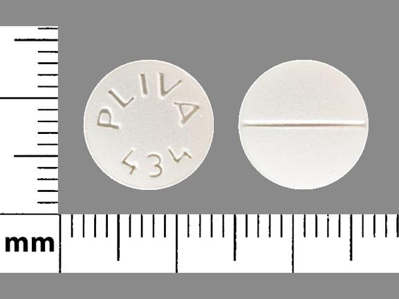 Pill PLIVA 434 White Round is Trazodone Hydrochloride