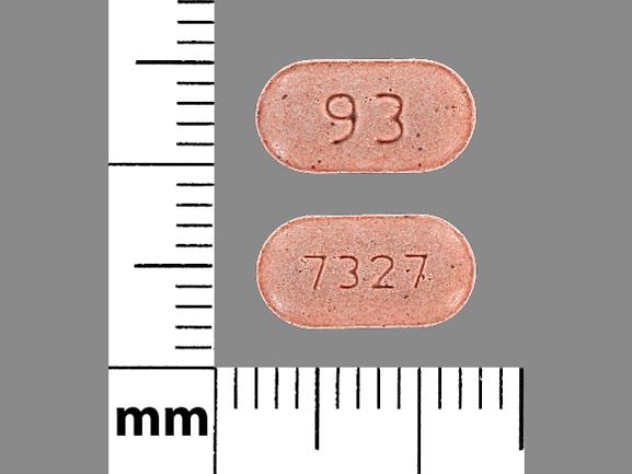 Pill 93 7327 Pink Elliptical/Oval is Trandolapril