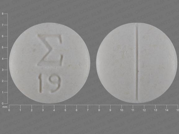 Pill E 19 White Round is Liothyronine Sodium