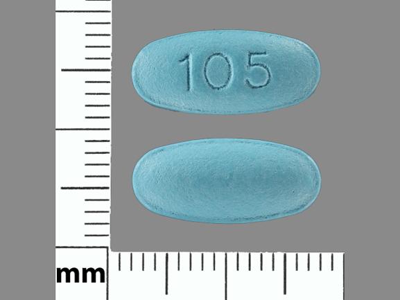 Pill 105 Blue Oval is Methenamine Mandelate