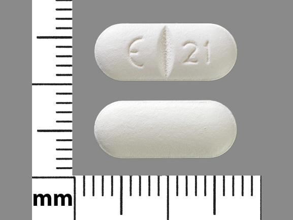 Pill E 21 White Capsule/Oblong is Citalopram Hydrobromide