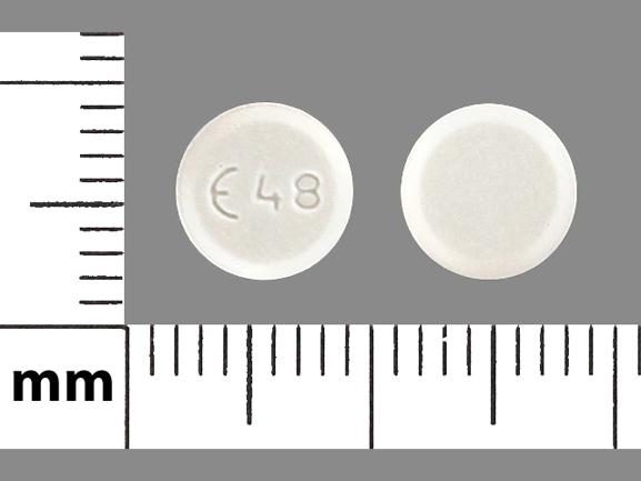 Pill E48 White Round is Guanfacine Hydrochloride