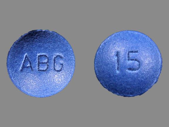 Pill ABG 15 Blue Round is Morphine Sulfate Extended-Release