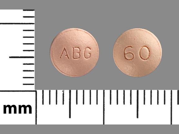 Pill ABG 60 Orange Round is Morphine Sulfate Extended-Release