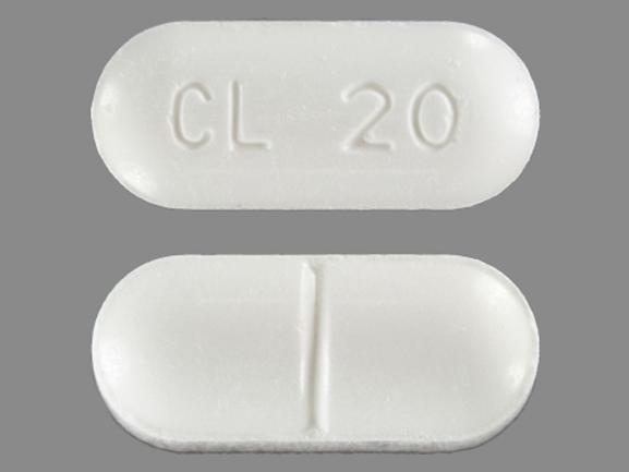 Pill CL 20 White Capsule/Oblong is Methenamine Hippurate