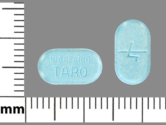 Pill 4 WARFARIN TARO Blue Oval is Warfarin Sodium