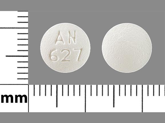 Pill AN 627 White Round is Tramadol Hydrochloride.