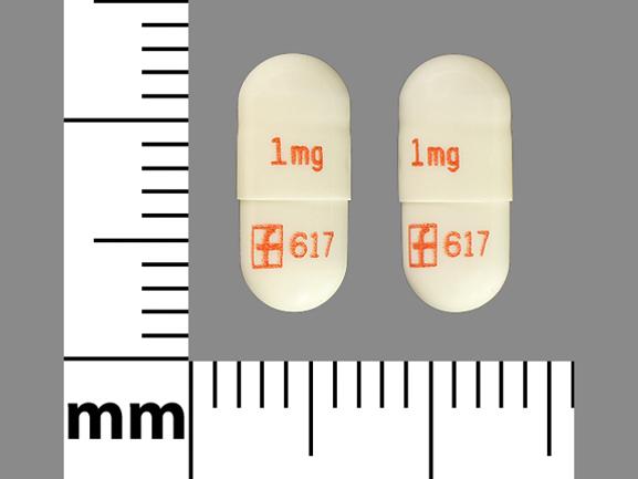 Pill Imprint 1 mg f 617 (Prograf 1 mg)