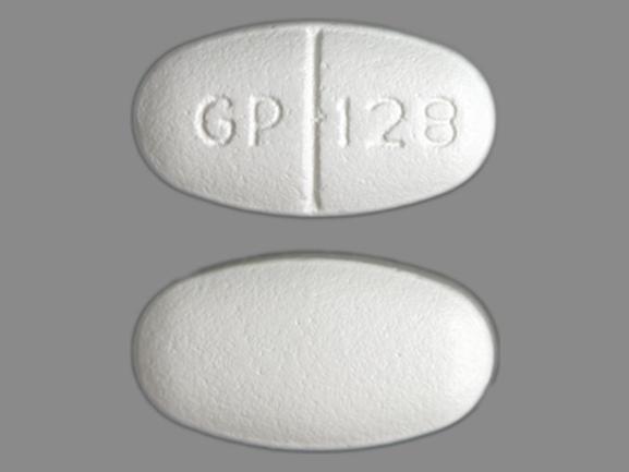 Pill GP 128 White Oval is Metformin Hydrochloride