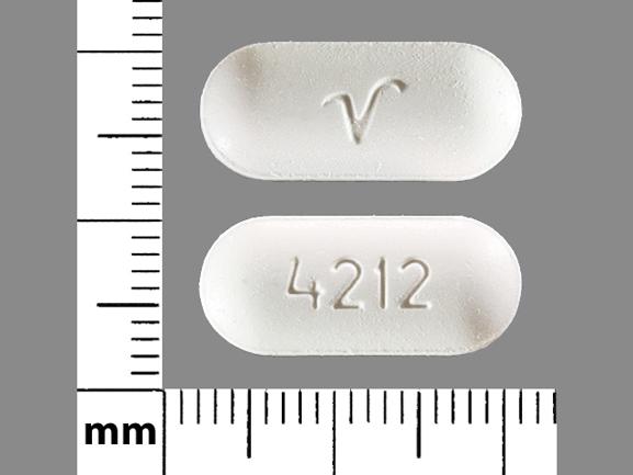 Pill 4212 V White Capsule/Oblong is Methocarbamol