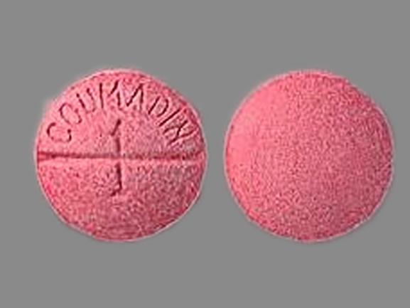 Pill COUMADIN 1 Pink Round is Coumadin