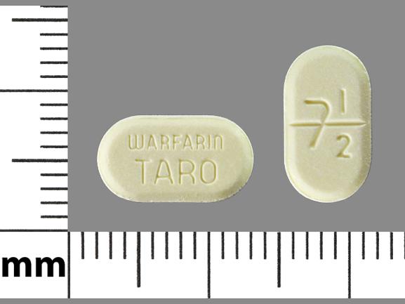 Pill 7 1/2 WARFARIN TARO Yellow Oval is Warfarin Sodium