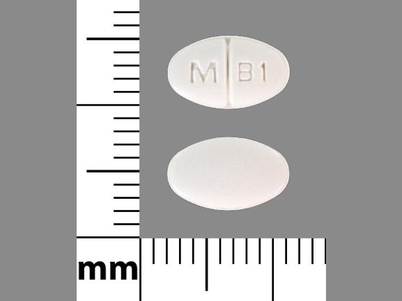 Pill M B1 White Oval is Buspirone Hydrochloride