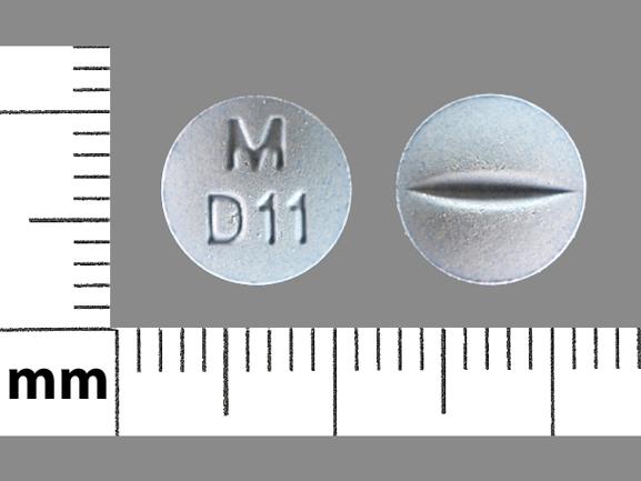 Pill M D11 Blue Round is Doxazosin Mesylate