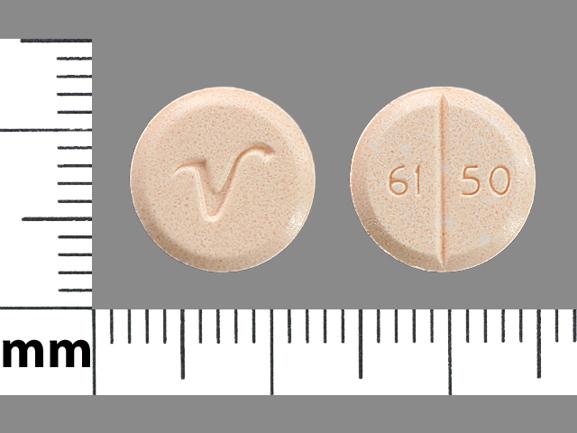 Pill 6150 V Peach Round is Venlafaxine Hydrochloride