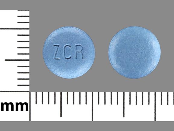 Pill ZCR Blue Round is Zolpidem Tartrate Extended Release