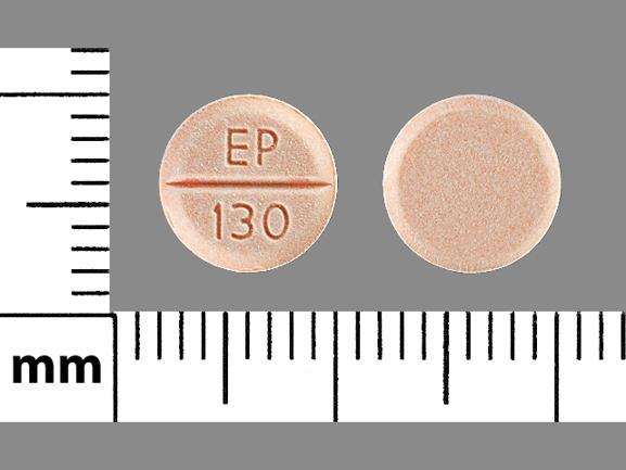 Pill EP 130 Peach Round is Hydrochlorothiazide