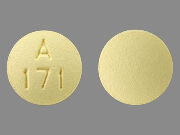 Pill A 171 Yellow Round is Bupropion Hydrochloride Extended Release (SR)