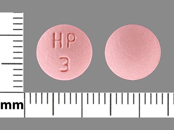 Pill HP 3 Pink Round is Hydralazine Hydrochloride