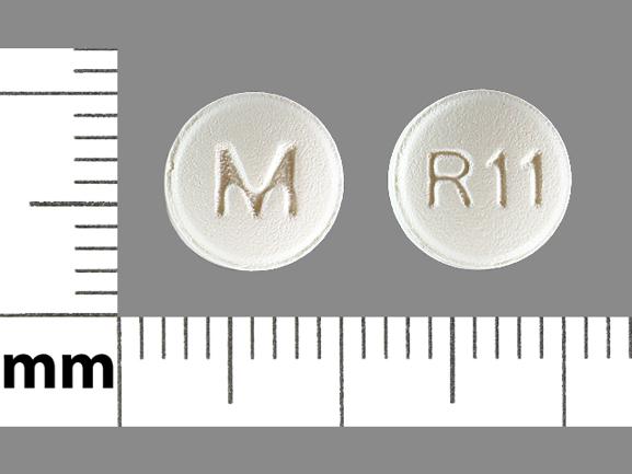 Pill M R11 White Round is Risperidone