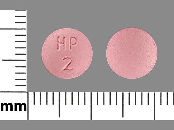 Pill HP 2 Pink Round is Hydralazine Hydrochloride