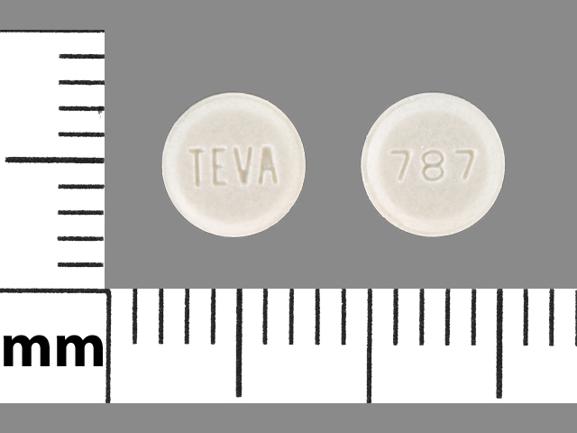 Pill TEVA 787 White Round is Atenolol