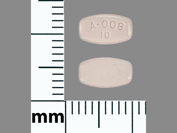 Pill A-008 10 Pink Rectangle is Abilify