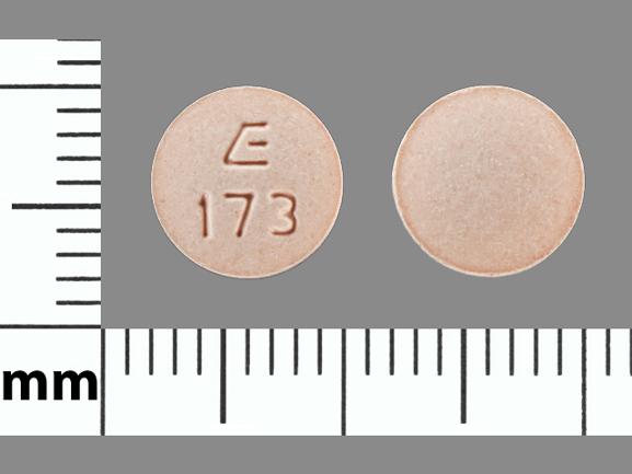 Pill E 173 Pink Round is Hydrochlorothiazide and Lisinopril
