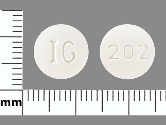 Pill IG 202 White Round is Fosinopril Sodium