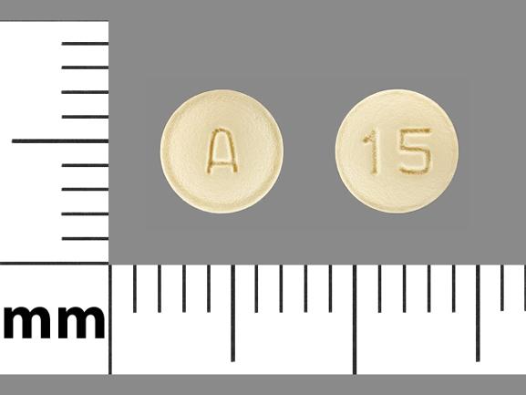 Pill A 15 Yellow Round is Simvastatin