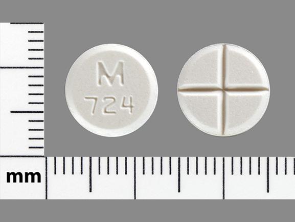 Pill M 724 White Round is Tizanidine Hydrochloride