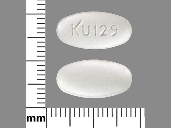 Pill KU 129 White Elliptical/Oval is Isosorbide Mononitrate Extended Release