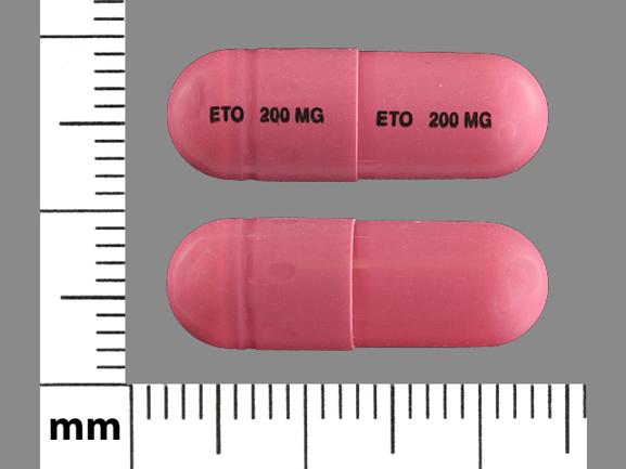 Pill ETO 200 MG ETO 200 MG Pink Capsule/Oblong is Etodolac