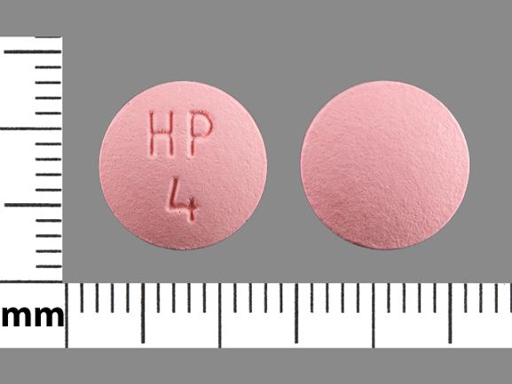 Pill HP 4 Pink Round is Hydralazine Hydrochloride