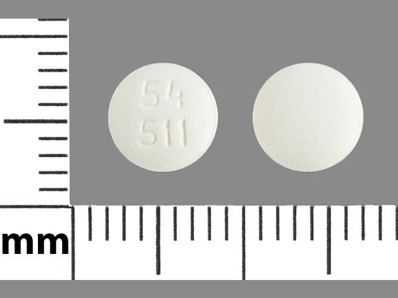 Pill 54 511 White Round is Ropinirole Hydrochloride