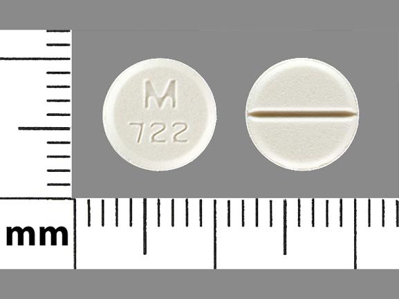 Pill M 722 White Round is Tizanidine Hydrochloride