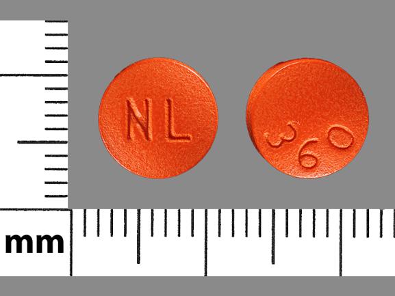Pill Imprint NL 360 (Phenelzine Sulfate 15 mg)