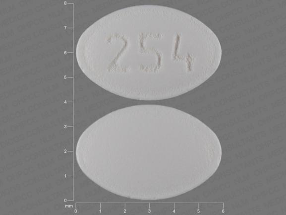 Pill 254 White Elliptical/Oval is Carvedilol