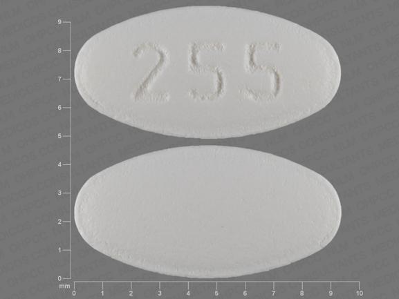 Pill 255 White Elliptical/Oval is Carvedilol
