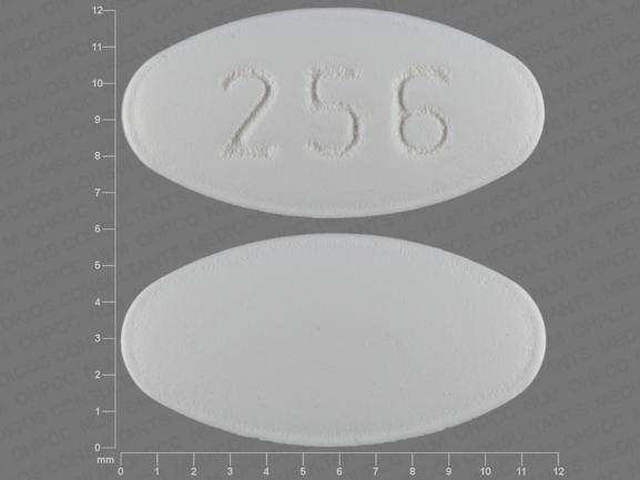 Pill 256 White Elliptical/Oval is Carvedilol