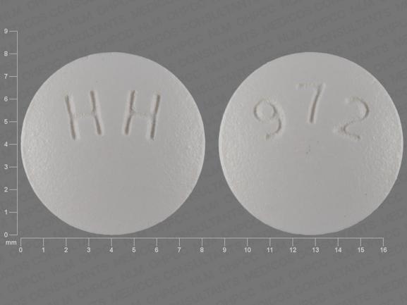 Pill HH 972 White Round is Ropinirole Hydrochloride